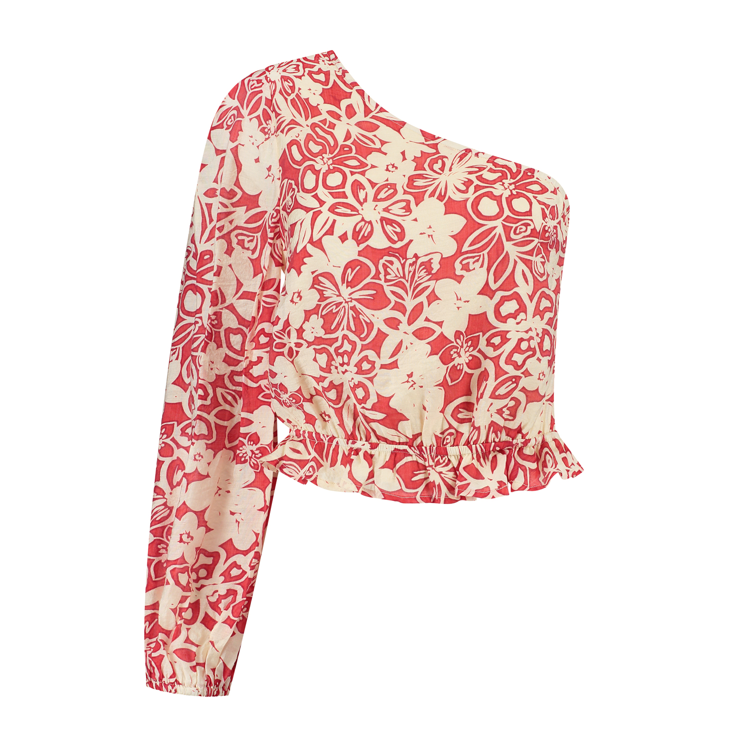 Molly top_Red flowers_Front