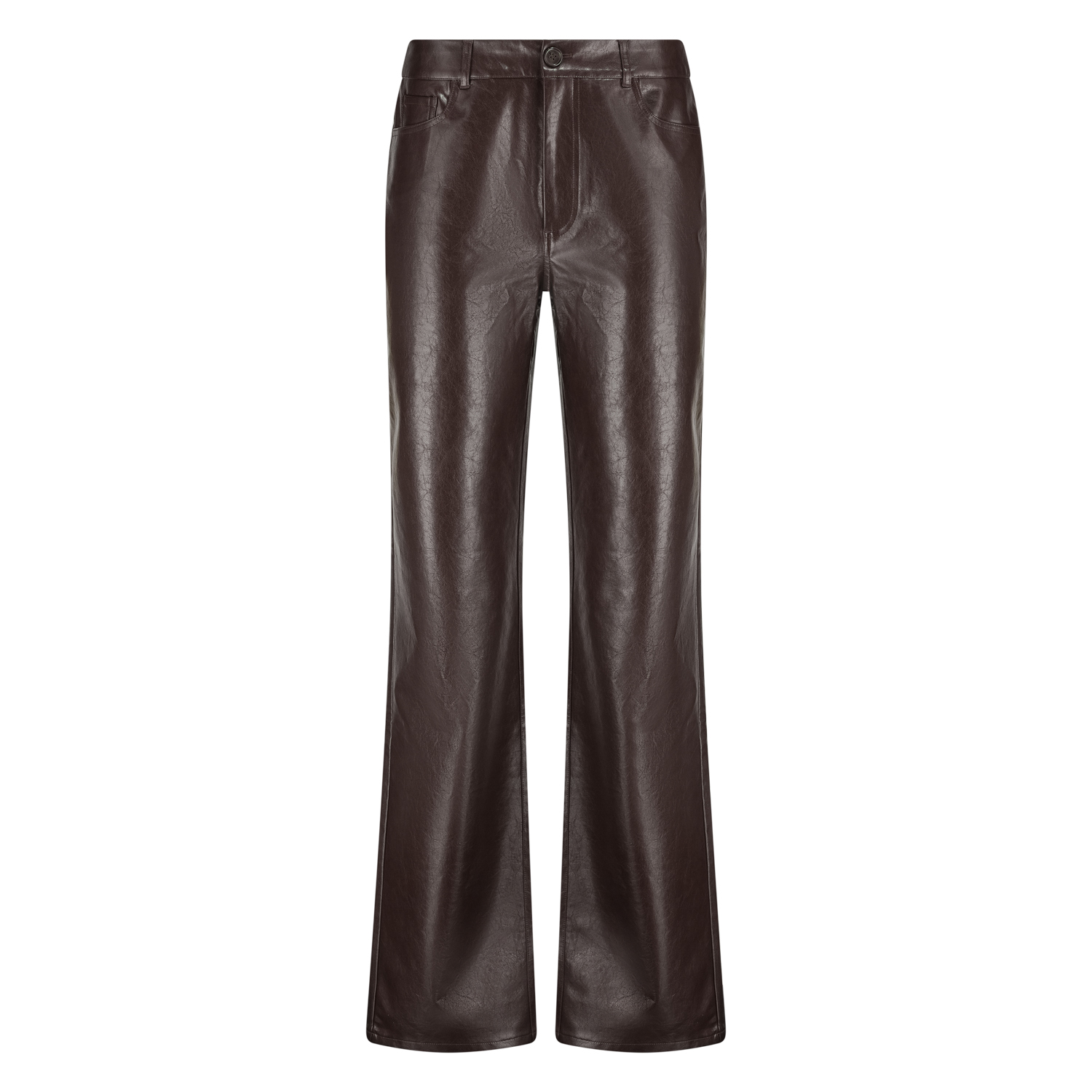 Patricia pants PU_dark chocolate_front