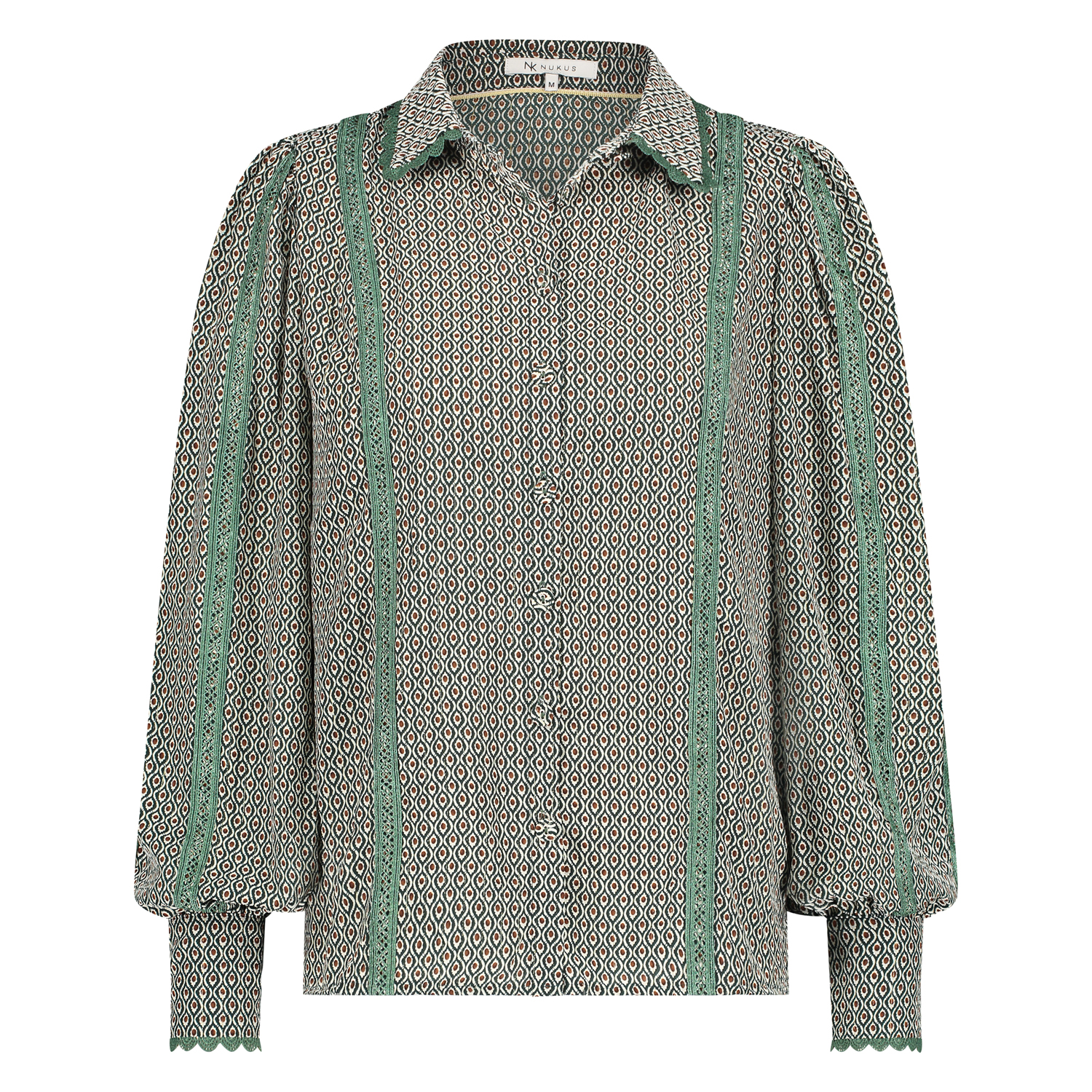 maribelle blouse print emerald_emerald_front